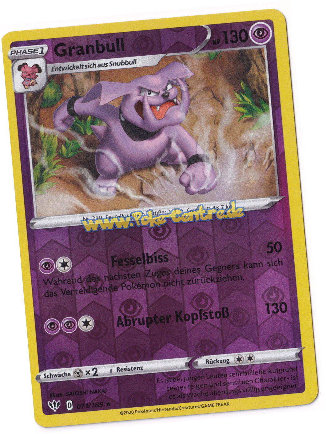 Granbull 071/189 Rare Reverse Holo - Flammende Finsternis Deutsch