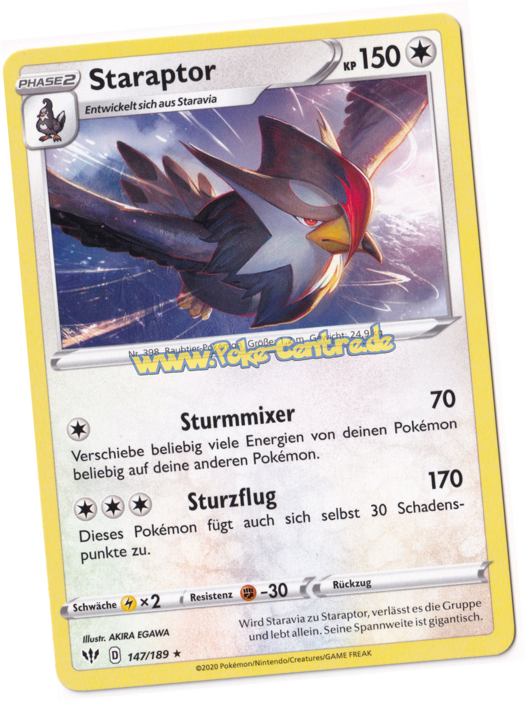 Staraptor 147/189 Rare - Flammende Finsternis Deutsch