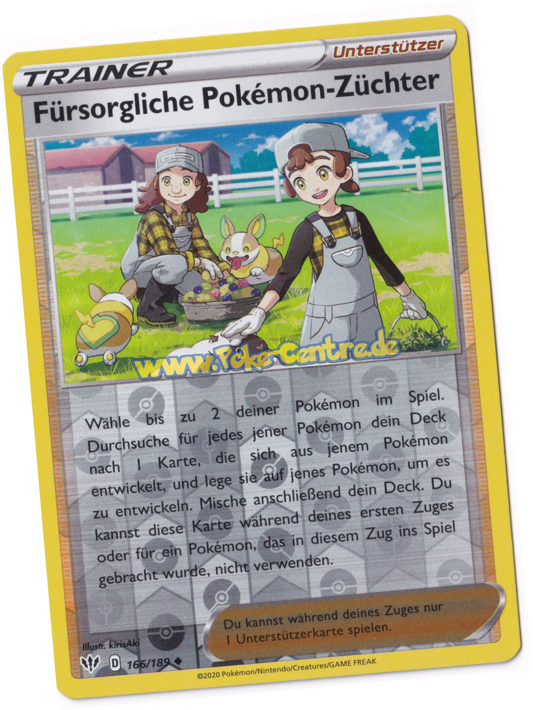 Fürsorgliche Pokémon-Züchter 166/189 Uncommon Reverse Holo - Flammende Finsternis Deutsch