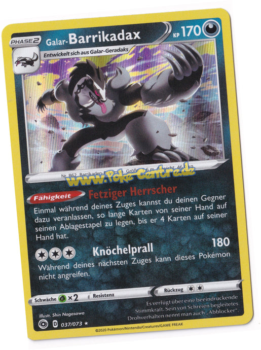 Galar-Barrikadax 037/073 Rare Holo - Weg des Champs Deutsch