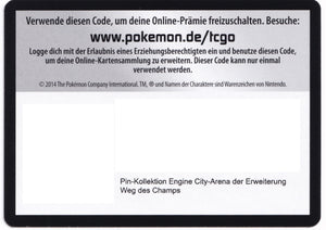 Pokémon TCGO Booster: Pin Kollektion Engine City Arena - Weg des Champs