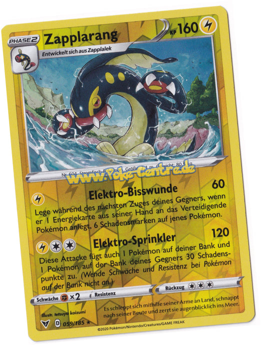 Zapplarang 059/185 Rare Reverse Holo - Farbenschock Deutsch
