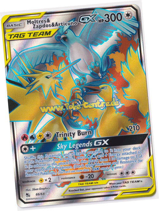 Moltres & Zapdos & Articuno GX 66/68 Ultra Rare - Hidden Fates Englisch