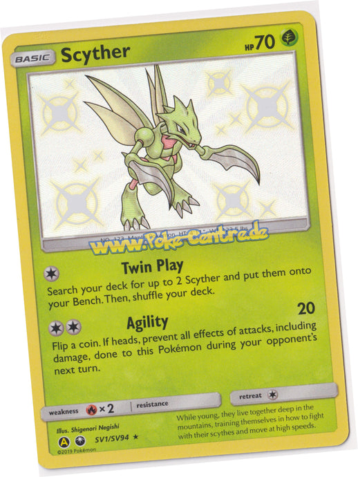 Scyther SV1/SV94 Rare Shiny Holo - Hidden Fates Englisch