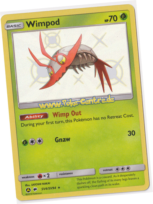Wimpod SV4/SV94 Rare Shiny Holo - Hidden Fates Englisch