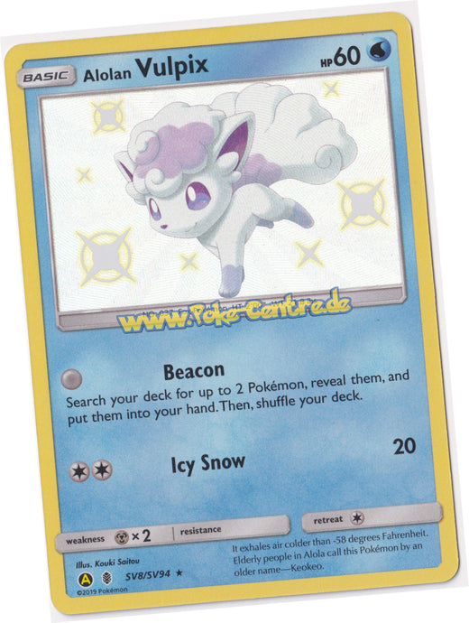 Alolan Vulpix SV8/SV94 Rare Shiny Holo - Hidden Fates Englisch
