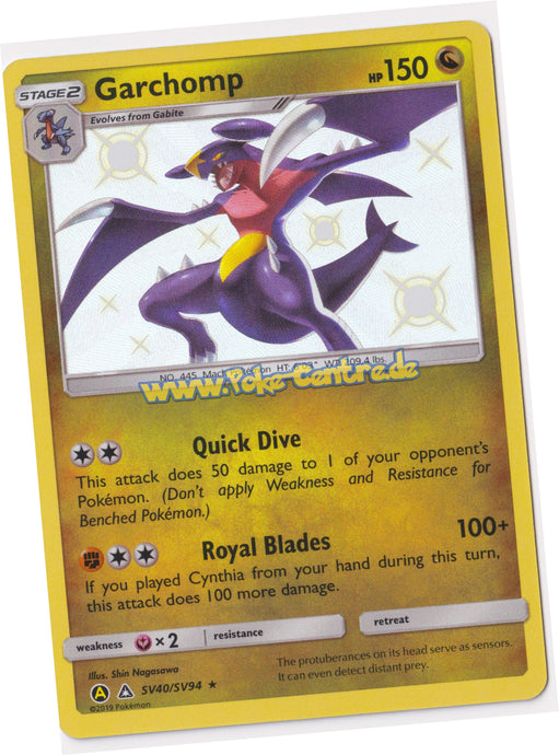 Garchomp SV40/SV94 Rare Shiny Holo - Hidden Fates Englisch