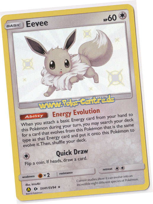 Eevee SV41/SV94 Rare Shiny Holo - Hidden Fates Englisch