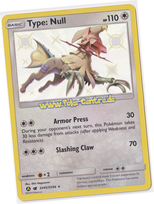 Type: Null SV45/SV94 Rare Shiny Holo - Hidden Fates Englisch