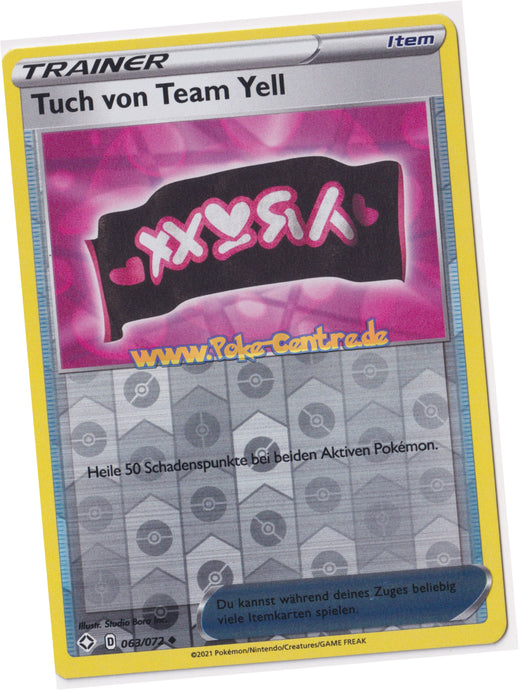 Tuch von Team Yell 063/072 Uncommon Reverse Holo - Glänzendes Schicksal Deutsch