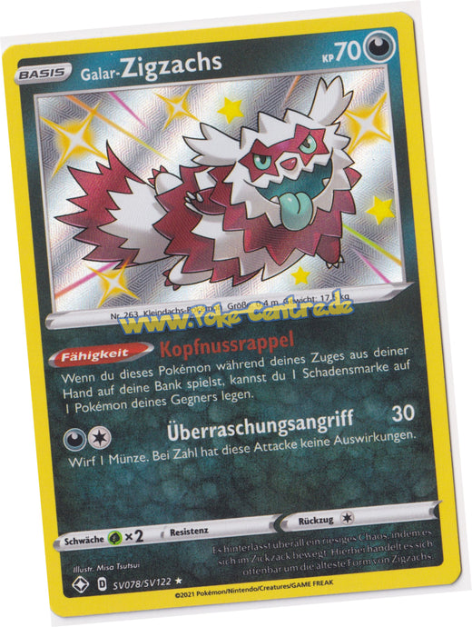 Galar-Zigzachs SV078/SV122 Rare Shiny Holo - Glänzendes Schicksal Deutsch