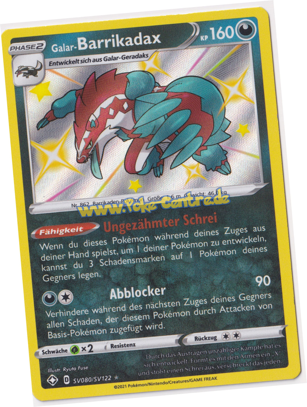 Galar-Barrikadax SV080/SV122 Rare Shiny Holo - Glänzendes Schicksal Deutsch