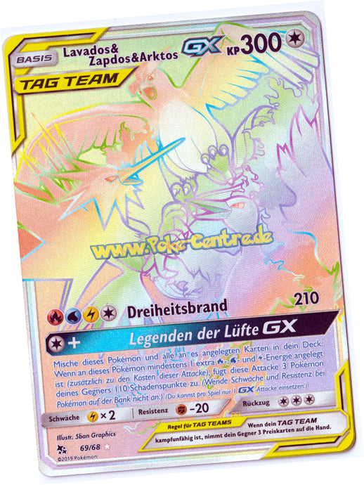 Lavados & Zapdos & Arktos GX 69/68 Secret Rare - Verborgenes Schicksal Deutsch