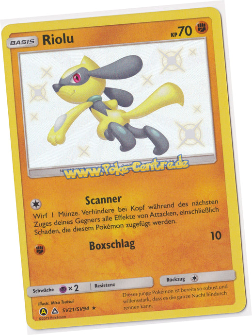 Riolu SV21/SV94 Rare Shiny Holo - Verborgenes Schicksal Deutsch
