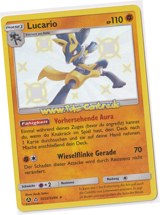 Lucario SV22/SV94 Rare Shiny Holo - Verborgenes Schicksal Deutsch