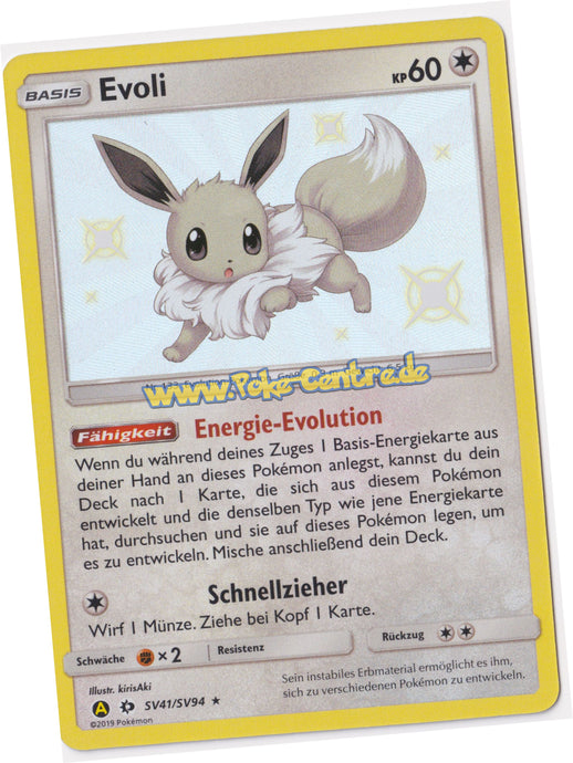 Evoli SV41/SV94 Rare Shiny Holo - Verborgenes Schicksal Deutsch