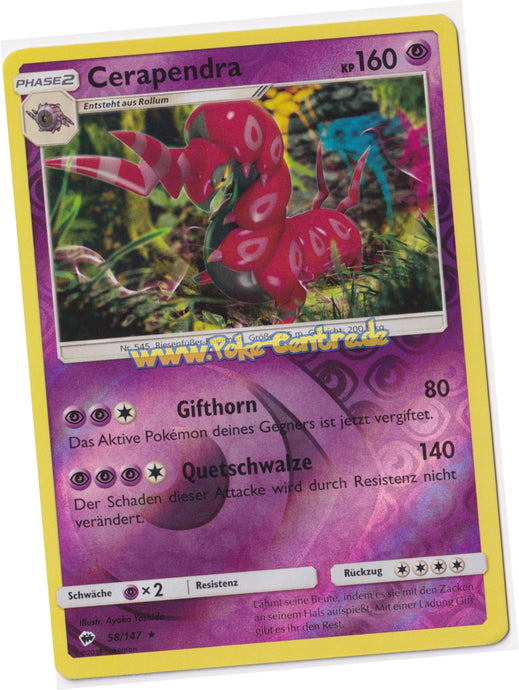 Cerapendra 58/147 Rare Reverse Holo - Nacht in Flammen Deutsch