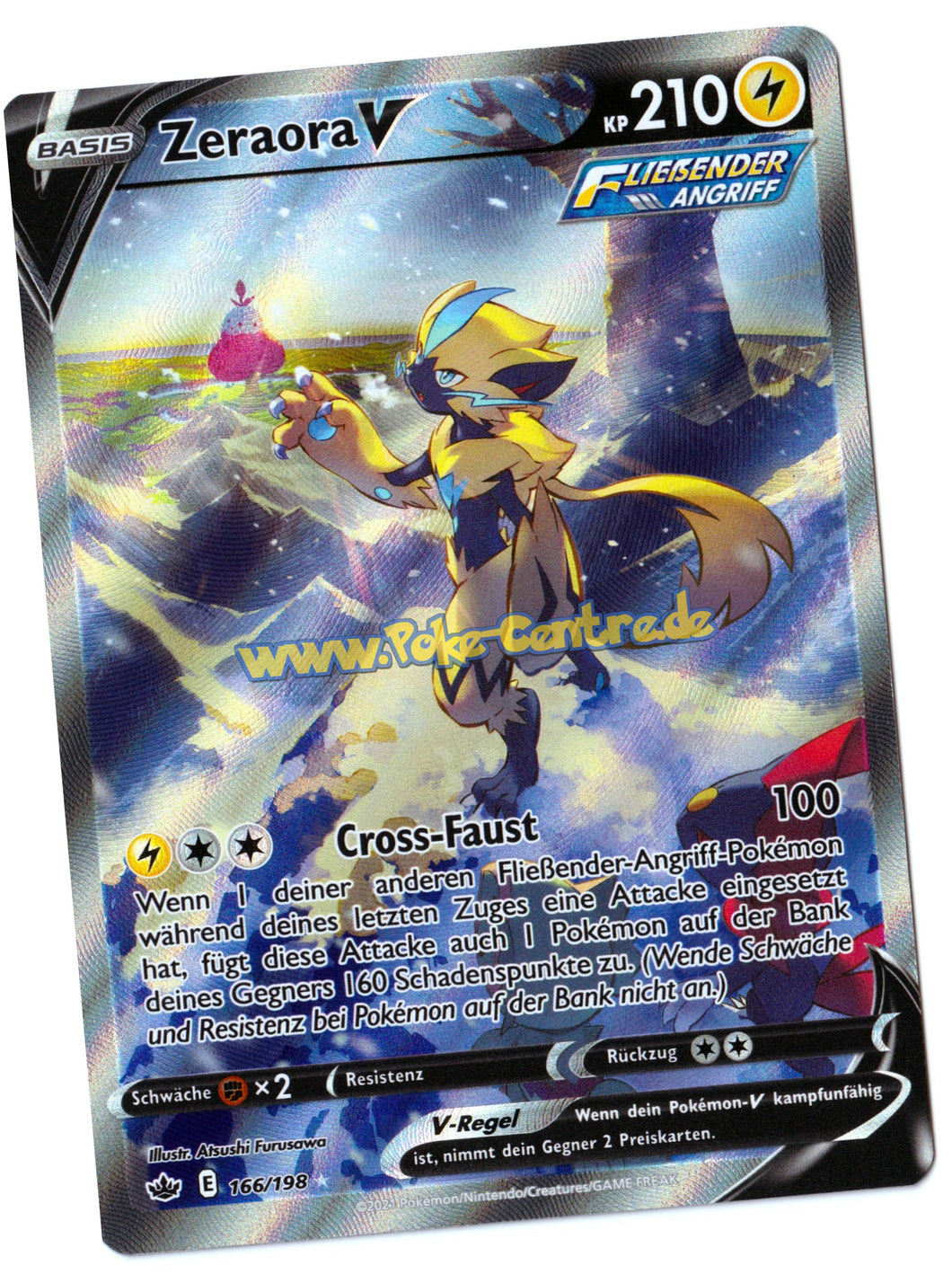 Zeraora V 166/198 Ultra Rare Alternativ Artwork - Schaurige Herrschaft Deutsch