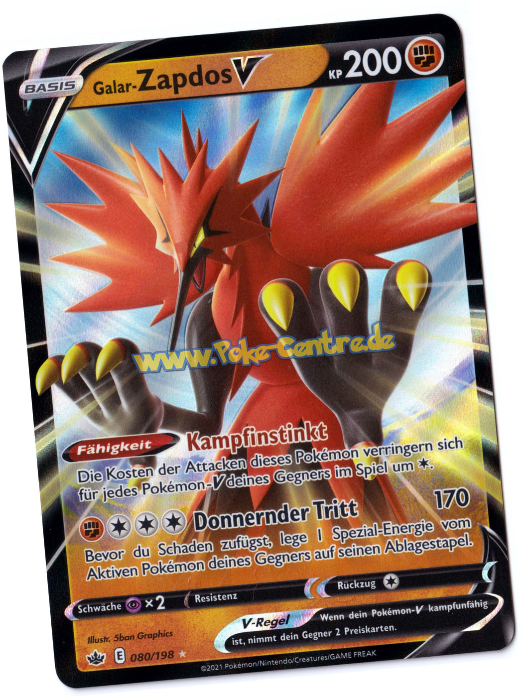 Galar-Zapdos V 080/198 Fullart - Schaurige Herrschaft Deutsch