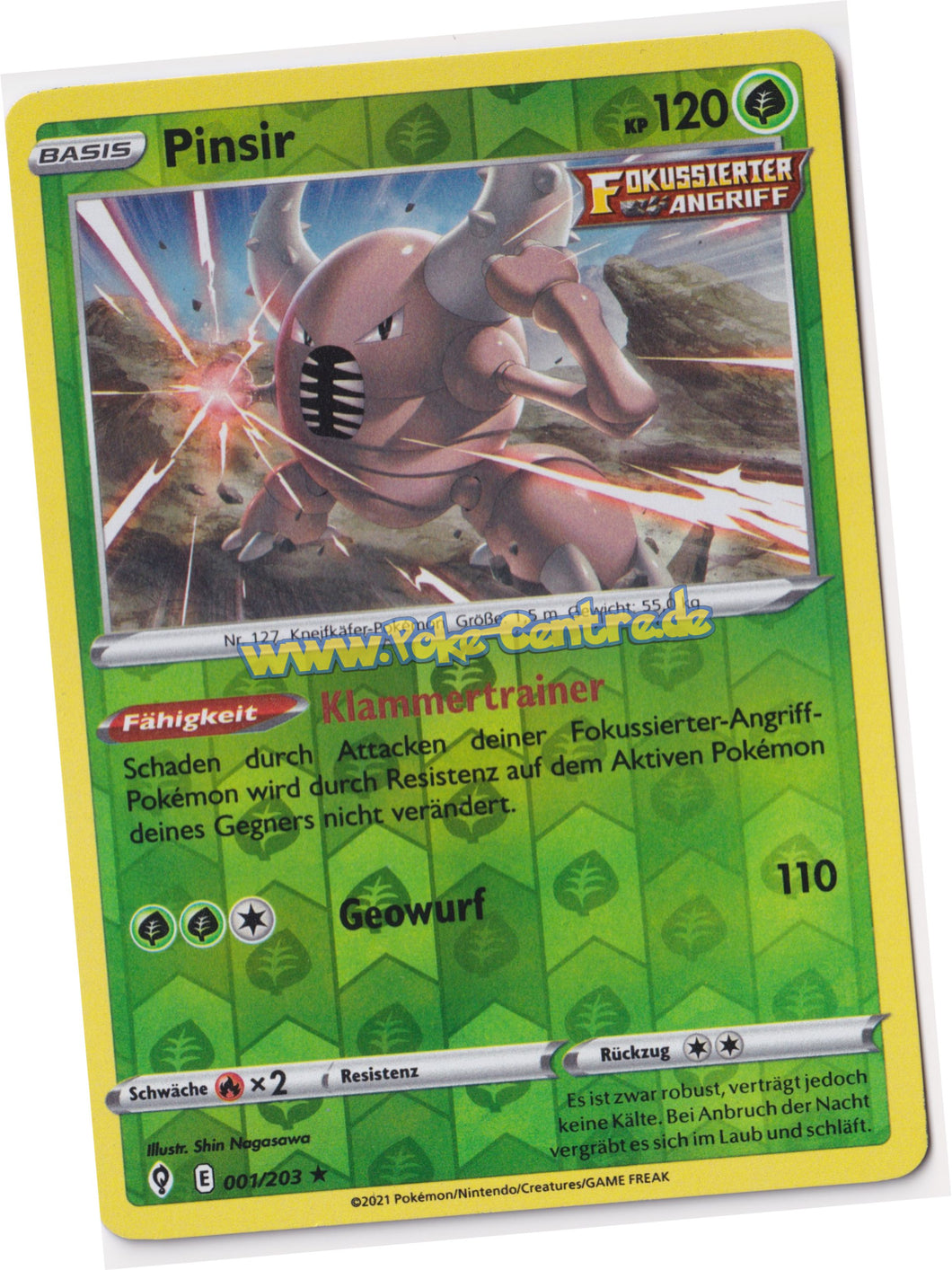 Pinsir 001/203 Rare Reverse Holo - Drachenwandel Deutsch
