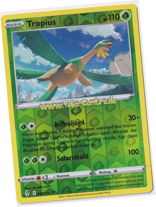 Tropius 006/203 Rare Reverse Holo - Drachenwandel Deutsch