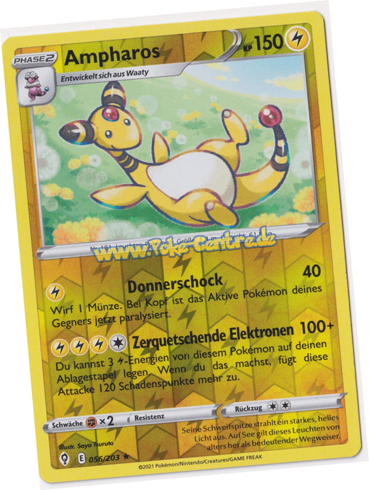 Ampharos 056/203 Rare Reverse Holo - Drachenwandel Deutsch