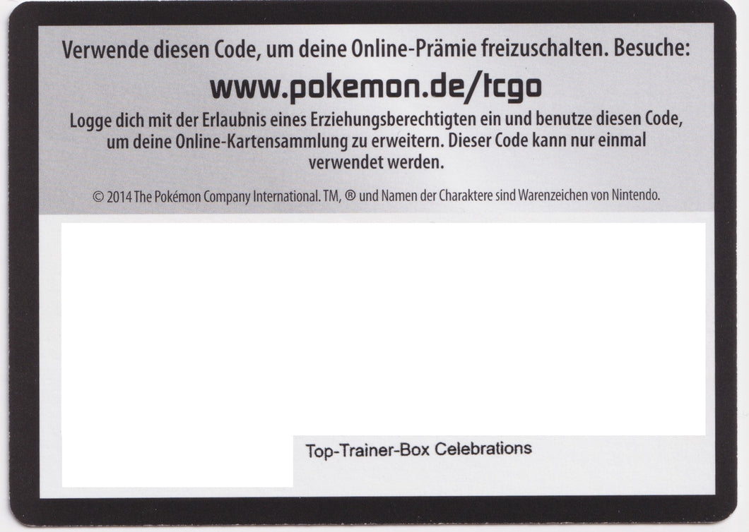 Pokémon TCGO Code: Celebrations Top Trainer Box