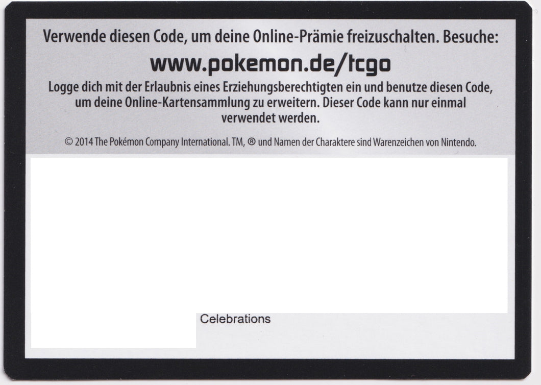 Pokémon TCGO Code: Celebrations