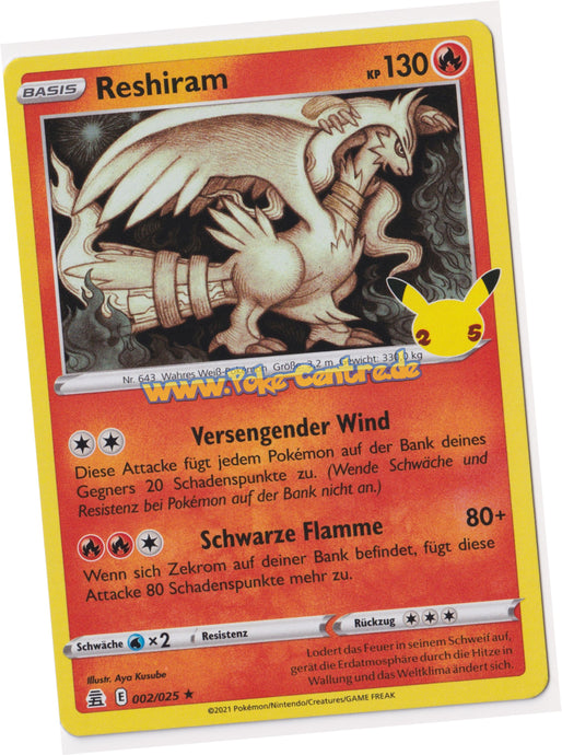 Reshiram 002/025 Rare Holo - Celebrations Deutsch