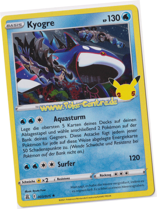Kyogre 003/025 Rare Holo - Celebrations Deutsch