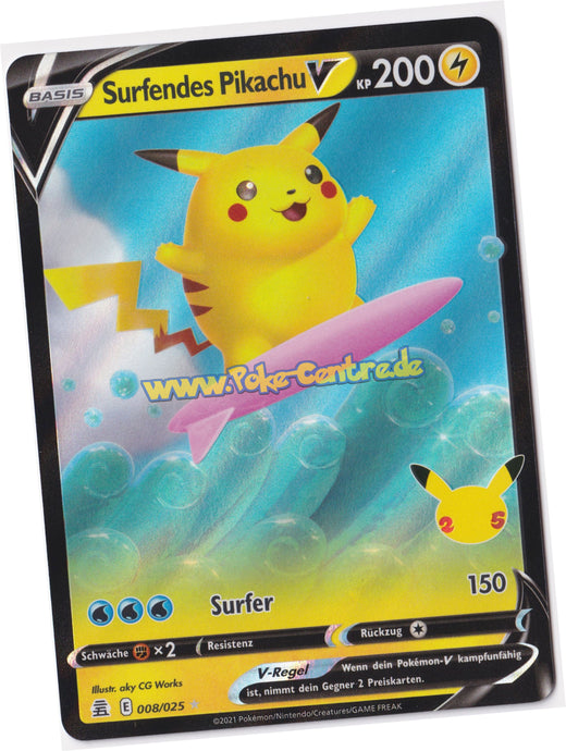 Surfendes Pikachu V 008/025 Fullart - Celebrations Deutsch