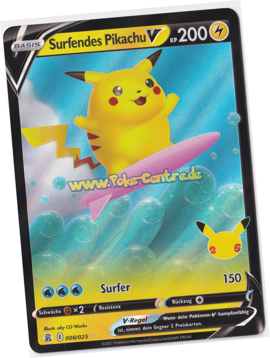 Surfendes Pikachu V 008/025 Fullart - Celebrations Deutsch