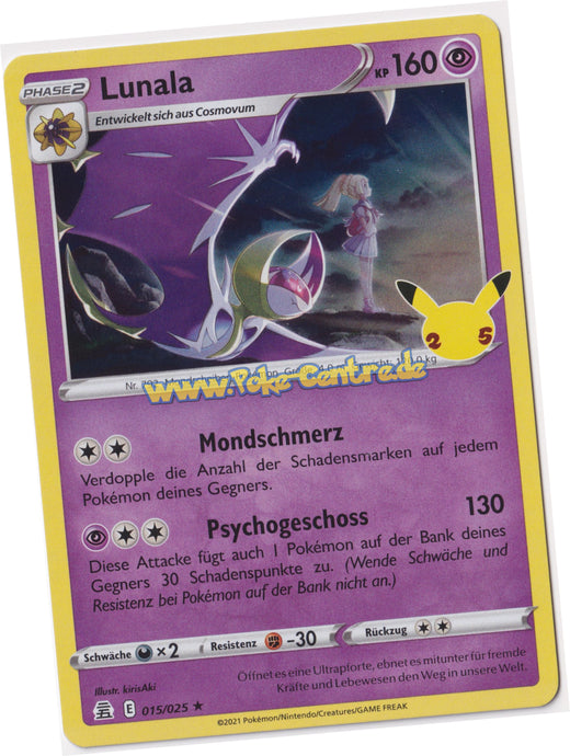 Lunala 015/025 Rare Holo - Celebrations Deutsch