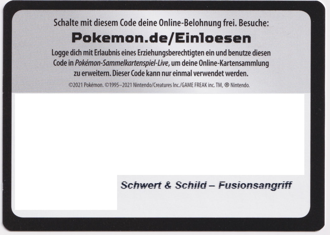 Pokémon TCGO Code: Fusionsangriff