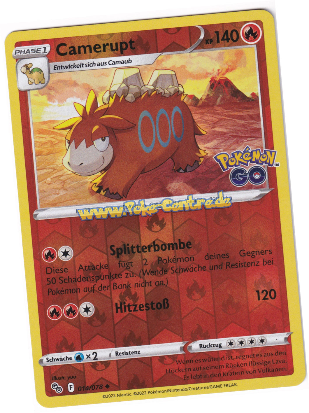 Camerupt 014/078 Uncommon Reverse Holo - Pokemon GO Deutsch