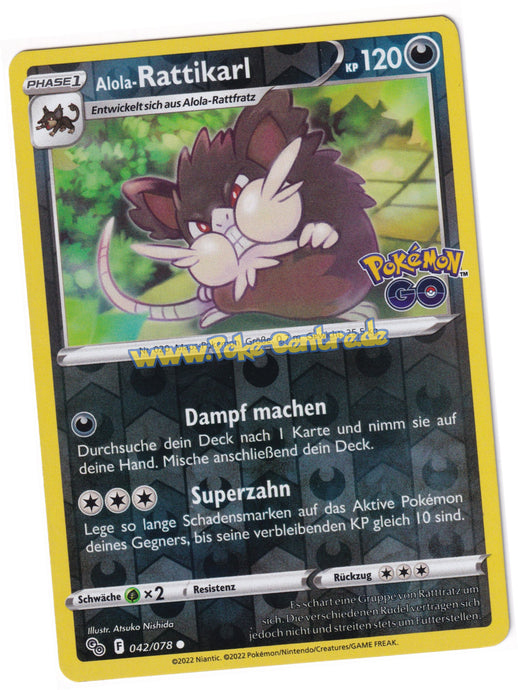 Alola-Rattikarl 042/078 Common Reverse Holo - Pokemon GO Deutsch