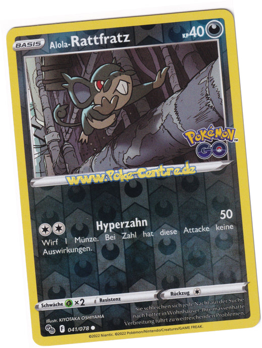 Alola-Rattfratz 041/078 Common Reverse Holo - Pokemon GO Deutsch