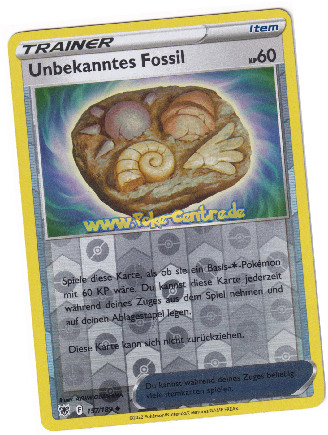 Unbekanntes Fossil 157/189 Uncommon Reverse Holo