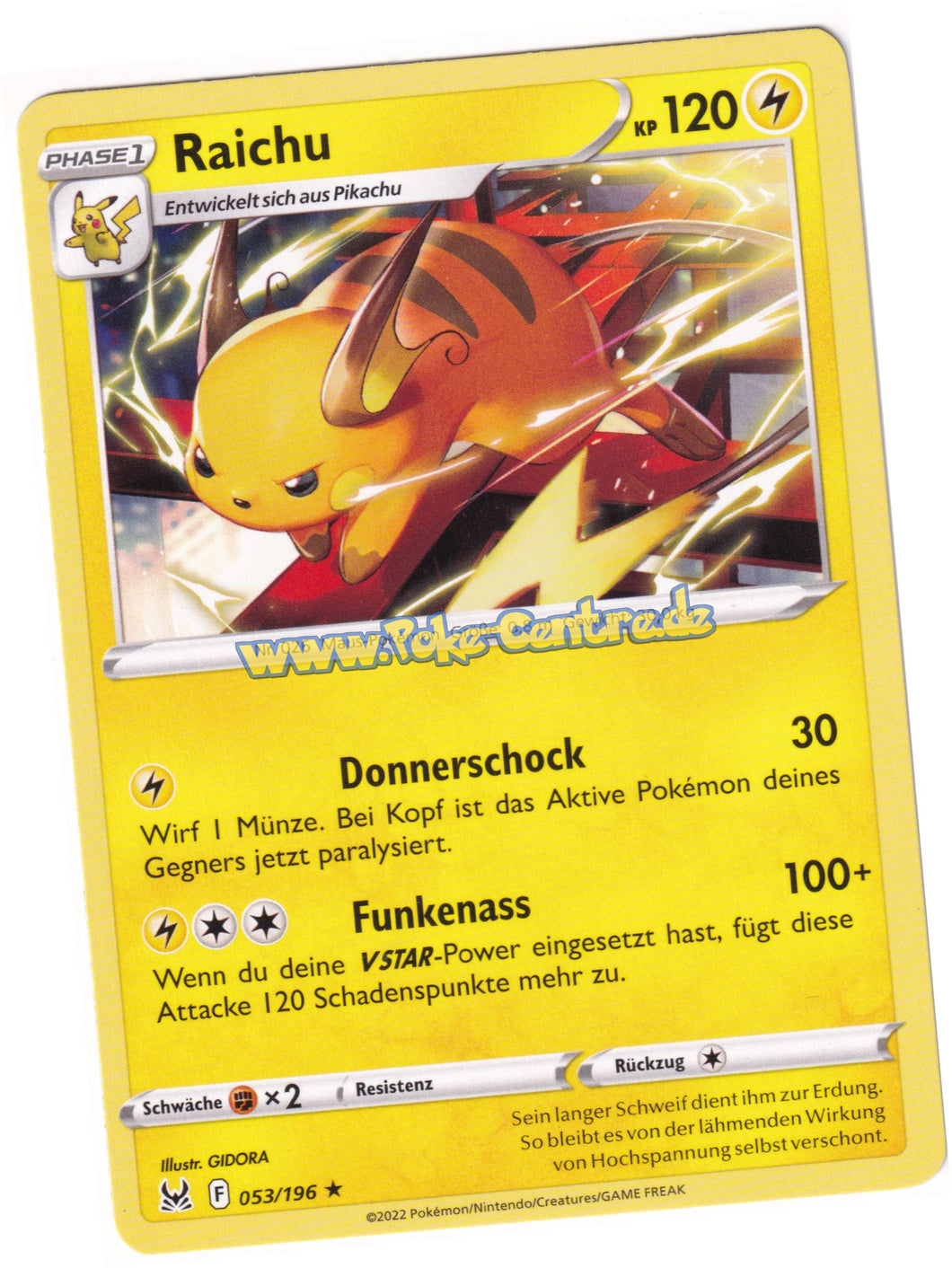 Raichu 053/196 Rare - Verlorener Ursprung Deutsch