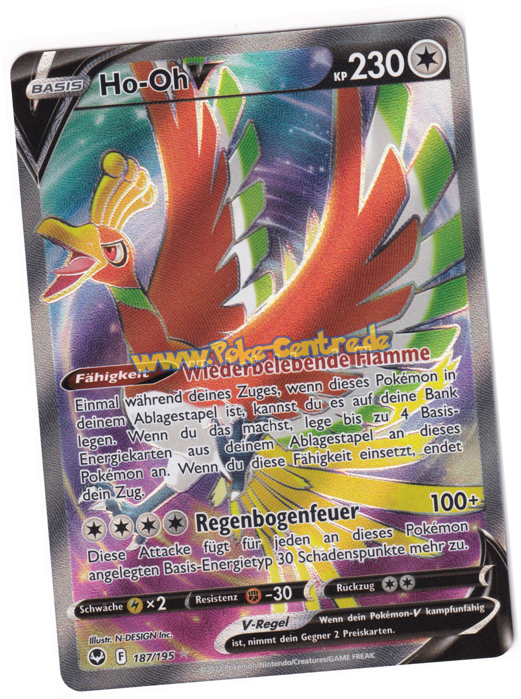 Ho-Oh V - 187/195 - Full Art Ultra Rare