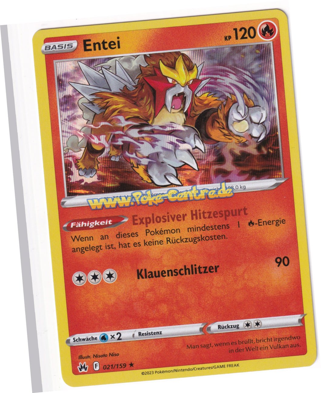 Entei 021/159 Rare Holo- Zenit der Könige Deutsch