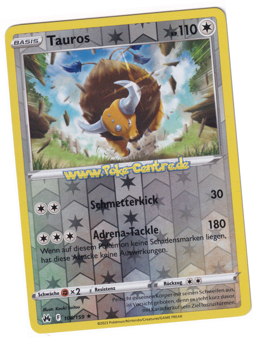 Tauros 106/159 Rare Reverse Holo - Zenit der Könige Deutsch