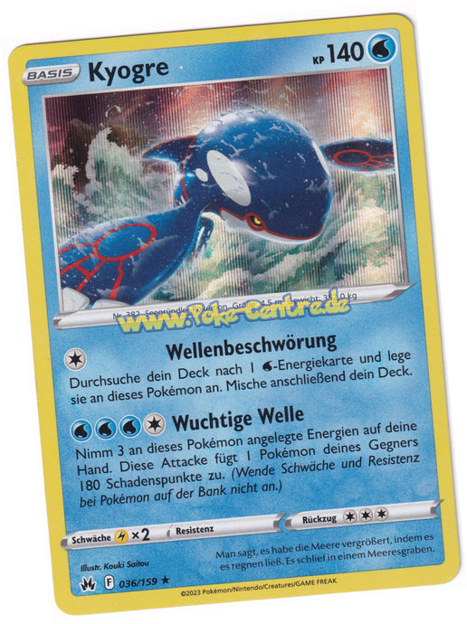 Kyogre 036/159 Rare Holo- Zenit der Könige Deutsch