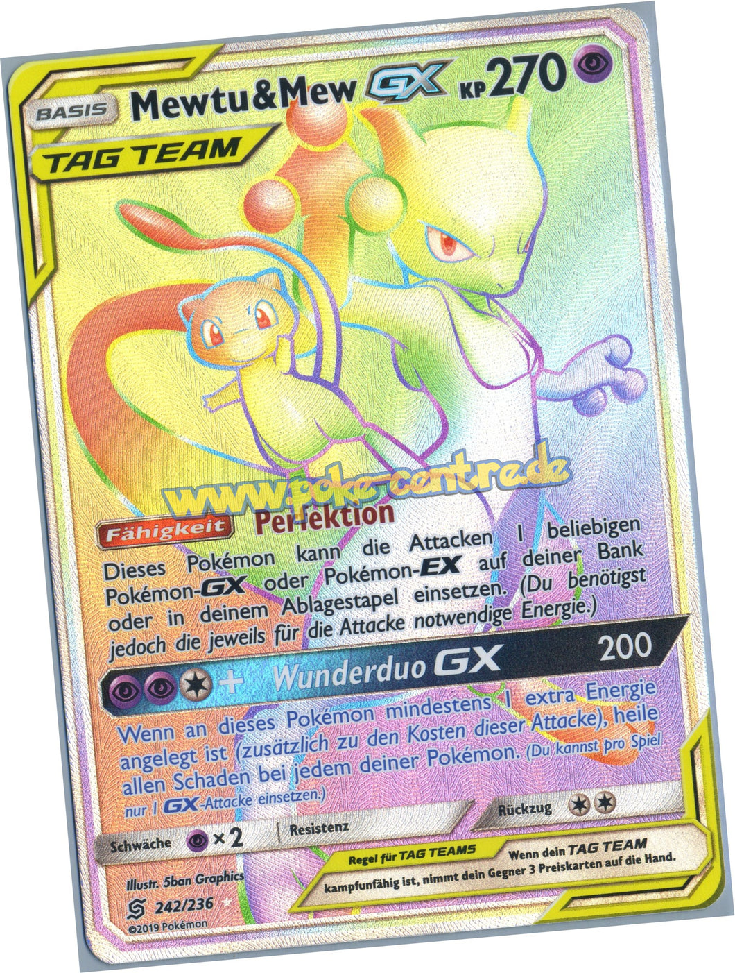 Mewtu & Mew GX Tag Team 242/236 Secret Rare - Bund der Gleichgesinnten Deutsch