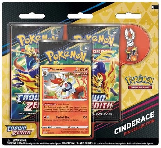 (EN) Pokémon Crown Zenith: Cinderace Pin Collection