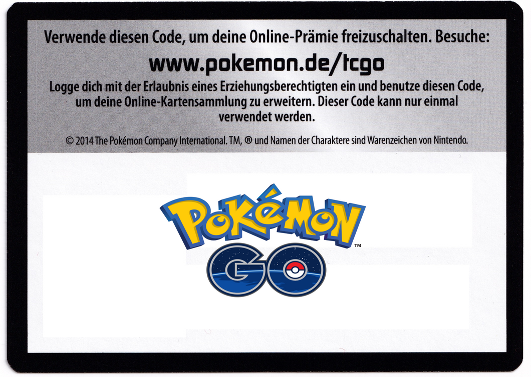 1x Pokémon TCGO Code: Pokémon Go (noch 0x verfügbar)