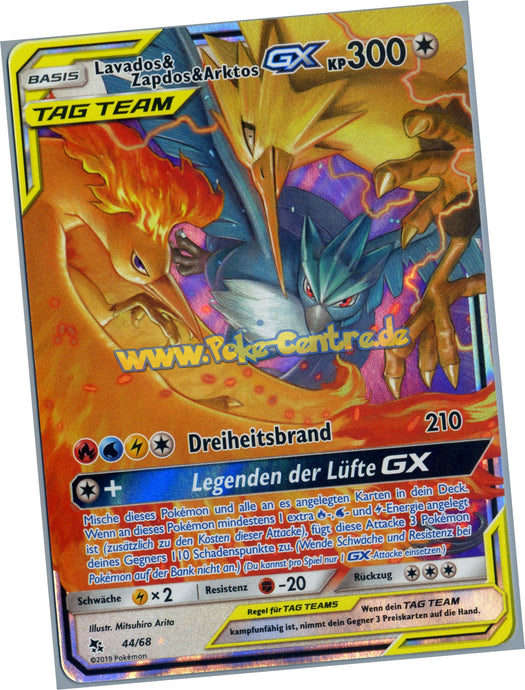 Lavados & Zapdos & Arktos GX 44/68 Fullart - Verborgenes Schicksal Promo Deutsch